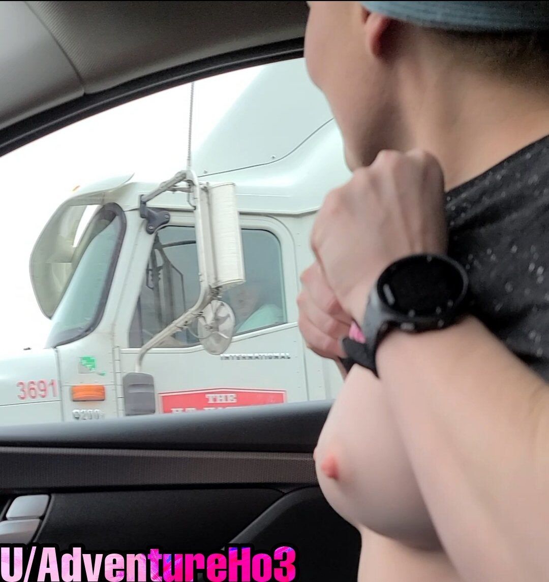 Girl Flashes Trucker