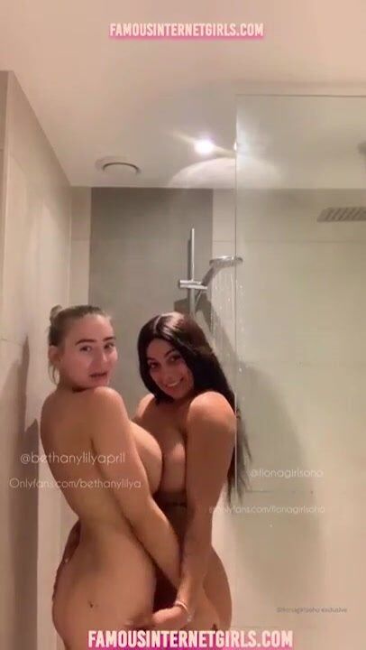 Bethany Lily April Nude Lesbian Shower Video | Huge Hangers | Busty Porn