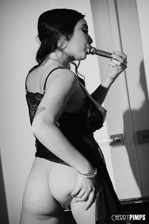 Karlee Grey Is Sultry In Black In White While She Masturbates